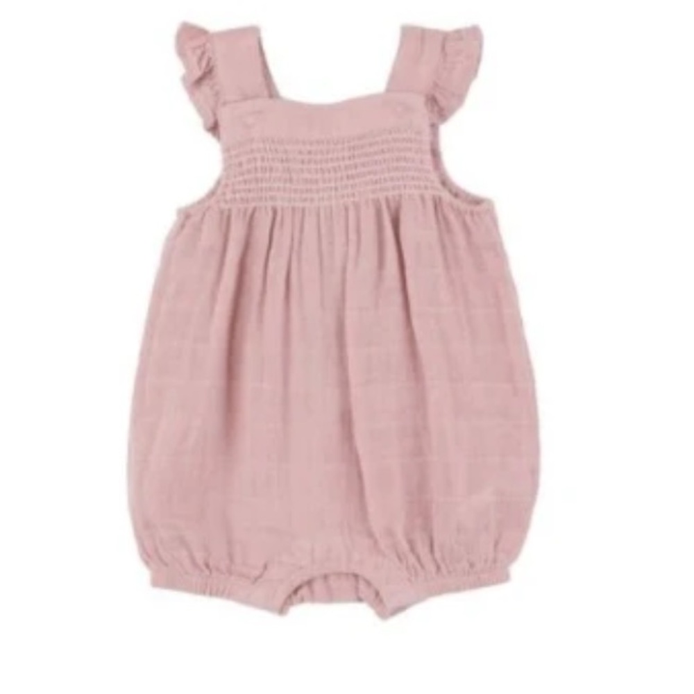 Angel Dear quilted pink ruffle onesie